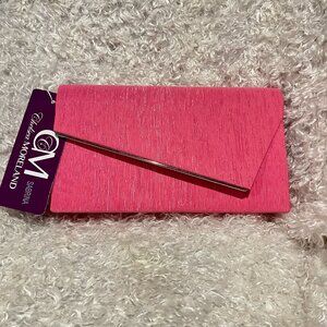 Chelsea Moreland Pink Clutch with Silver Accent  Perfect for Formals
